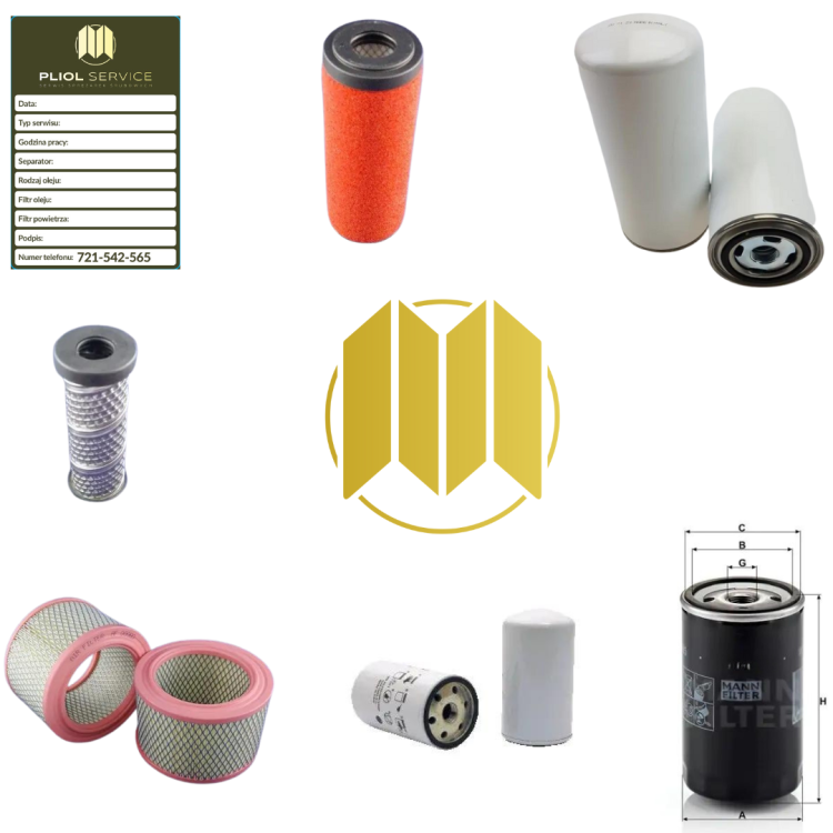 Zestaw filtrów do sprężarki AirPol KT 11