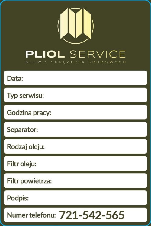 Naklejka serwisowa PliOl Kompressoren