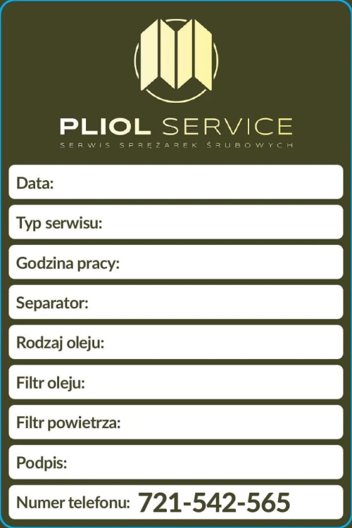 naklejka serwisowa pliol